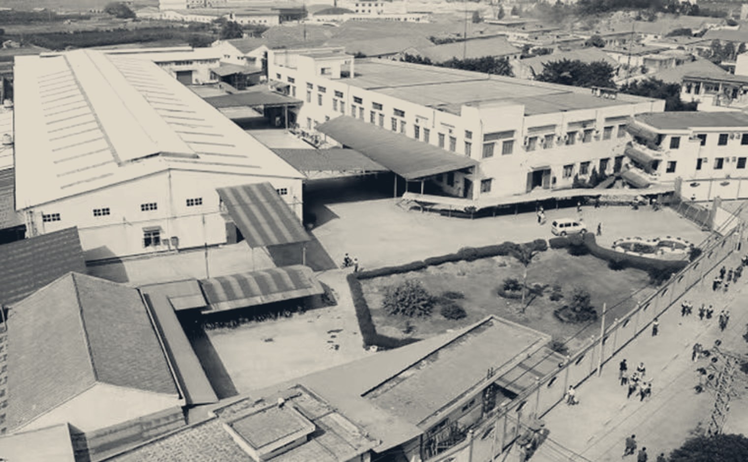 Aerial view of the Mei Fai factory site in Lishui, photographed in 2003